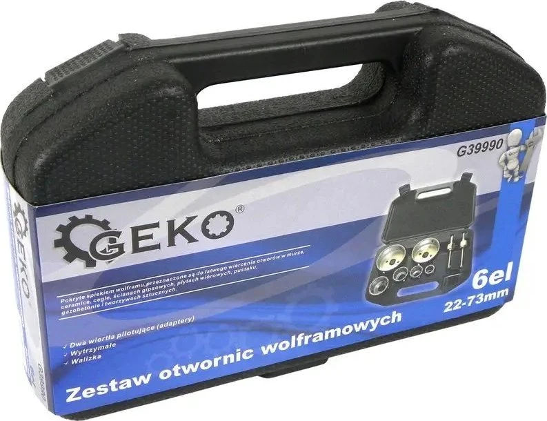Gręžimo karūnų komplektas Geko U39990; 22-73 mm; 6 vnt.