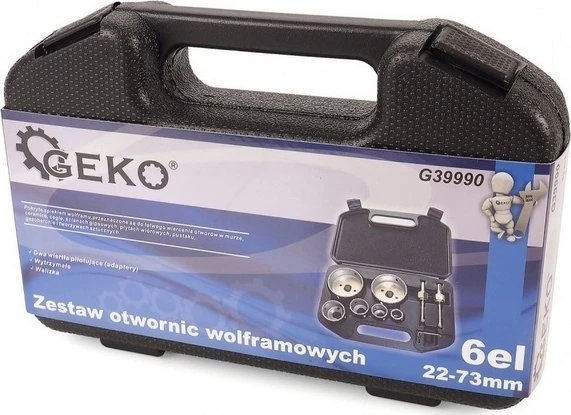 Gręžimo karūnų komplektas Geko U39990; 22-73 mm; 6 vnt.