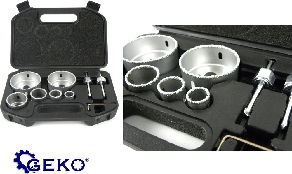 Gręžimo karūnų komplektas Geko U39990; 22-73 mm; 6 vnt.