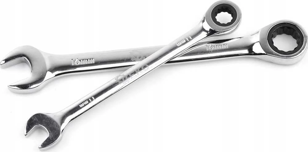 Geko Rinkinys plokščių dvikilpių veržliarakčių su grzechotką 12szt. 8-19mm (10)
