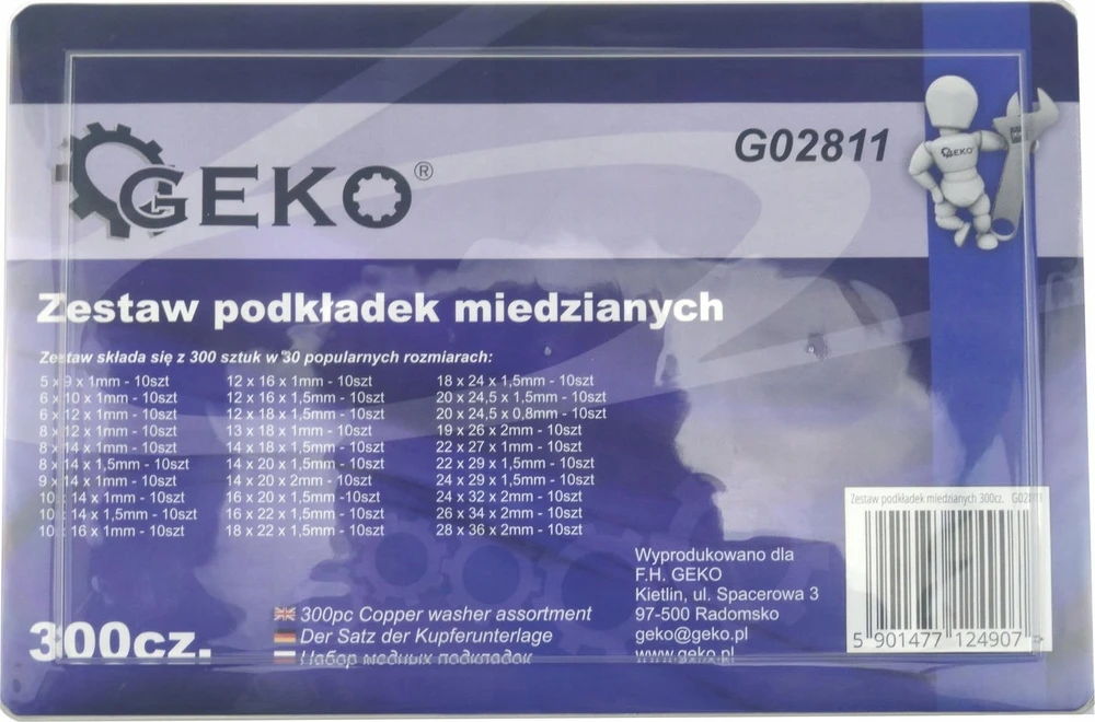 Geko Rinkinys podkładek miedzianych 300szt (G02811)