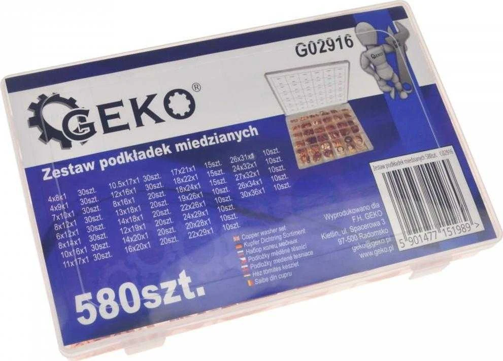 Geko Rinkinys PODKŁADEK MIEDZIANYCH 580SZT.(20) G02916 GEKO