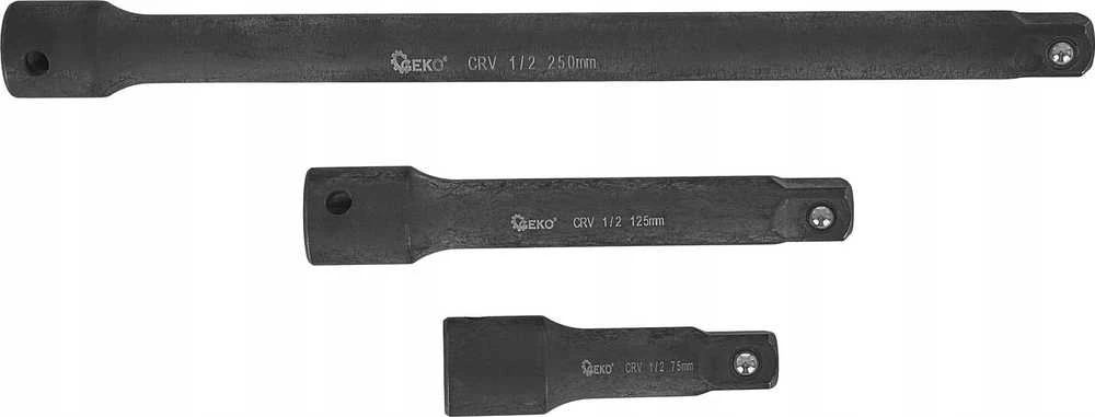 Geko Smūginių prailginimų rinkinys 1/4" 3/8" 1/2" CrV 9 vnt. (15)
