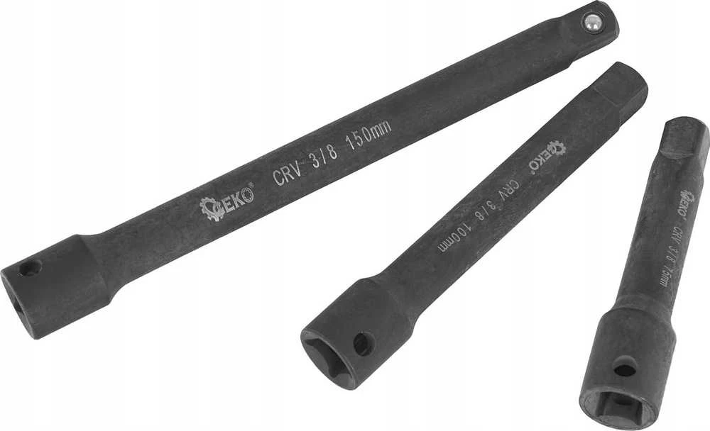 Geko Smūginių prailginimų rinkinys 1/4" 3/8" 1/2" CrV 9 vnt. (15)