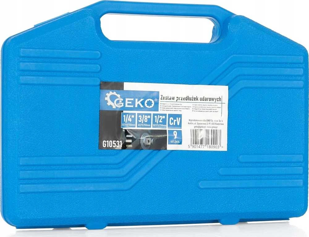 Geko Smūginių prailginimų rinkinys 1/4" 3/8" 1/2" CrV 9 vnt. (15)