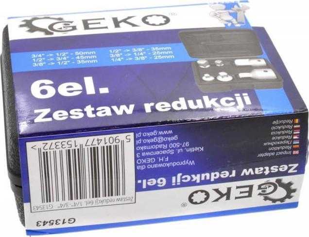 Geko Rinkinys REDUKCJI 6EL. 1/4''-3/4'' (20) G13543 GEKO