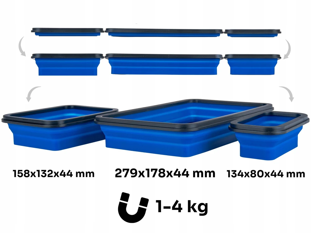 Geko 3 sulankstomų magnetinių padėklų rinkinys (12)