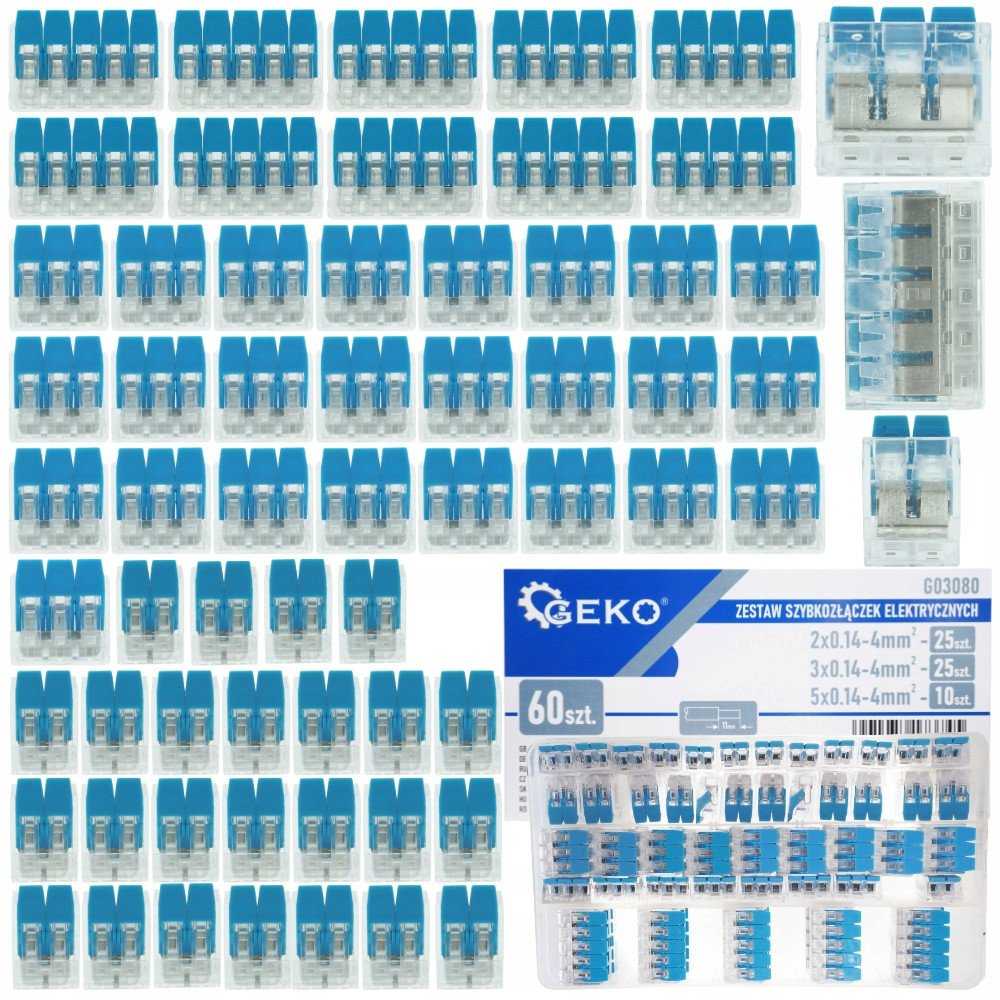 Geko Rinkinys SZYBKOZŁĄCZEK ELEKTRYCZNYCH 60el.