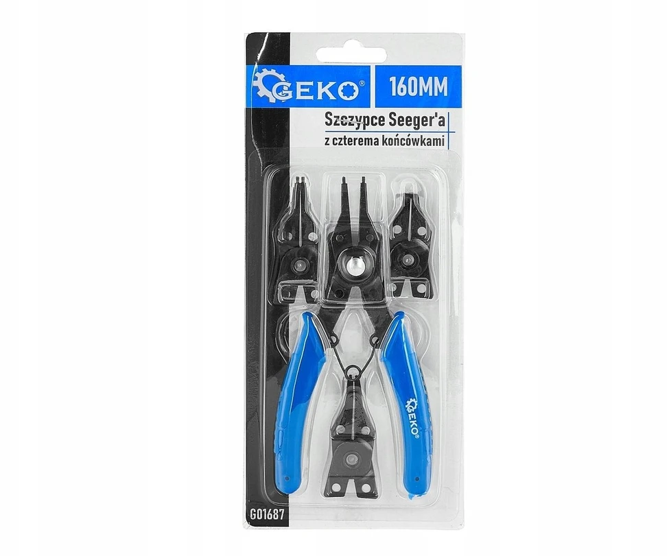 Geko Seegerio segtukų replės su keturiais keičiamais antgaliais 160mm (12/60)