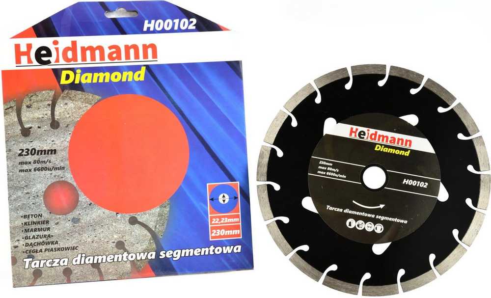 Geko segmentuotas deimantinis diskas 230x22,2x10mm juodas (H00102)