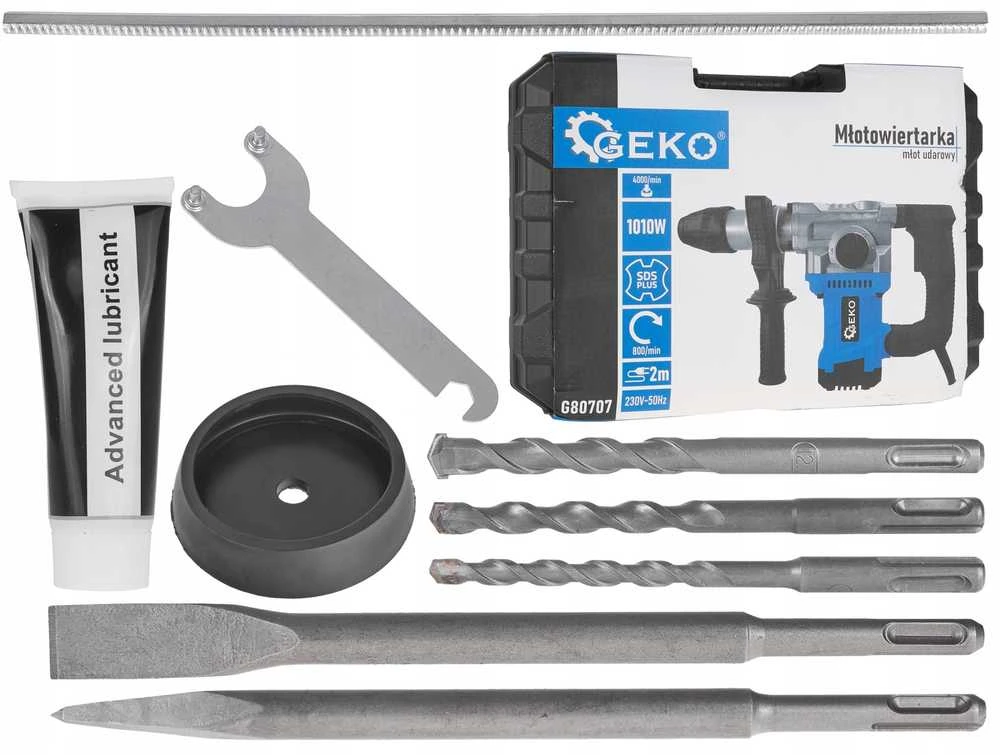 „Geko“ smūginis gręžtuvas Smūginis gręžtuvas - smūginis plaktukas 1010 W 4 J SDS+ /dėklas/ (3)