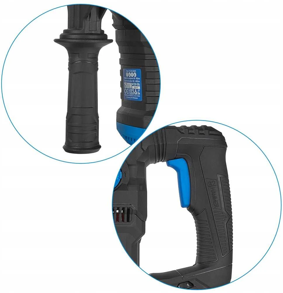 „Geko“ perforatorius-gręžtuvas Perforatorius-gręžtuvas - smūginis perforatorius 1500 W 6 J SDS+ /dėklas/ (2)