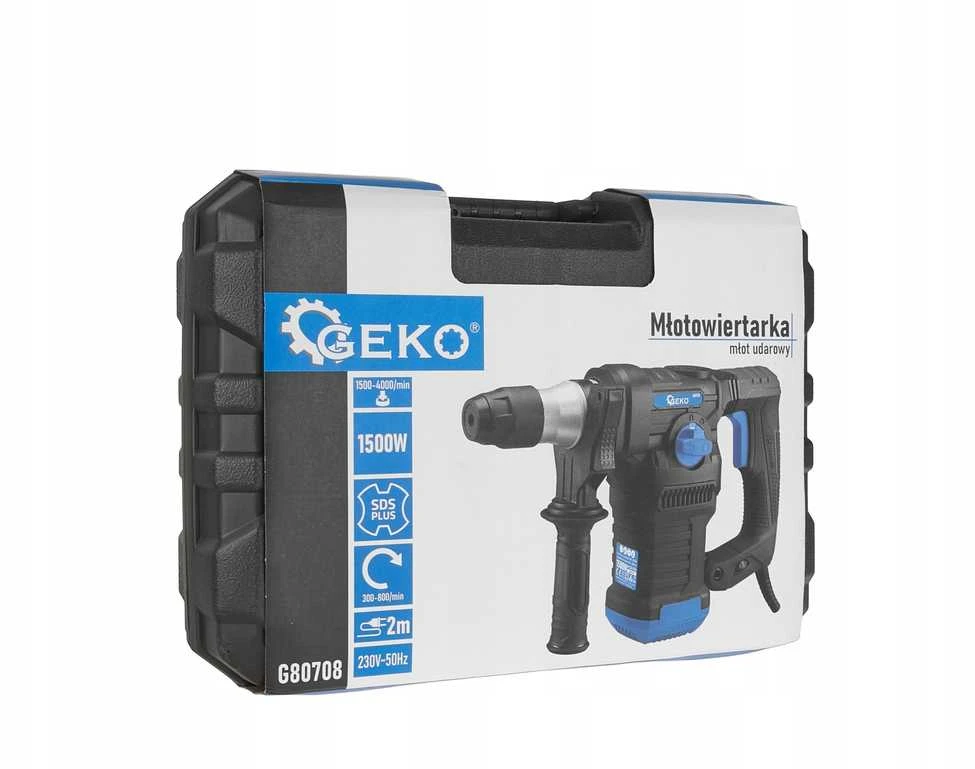 „Geko“ perforatorius-gręžtuvas Perforatorius-gręžtuvas - smūginis perforatorius 1500 W 6 J SDS+ /dėklas/ (2)