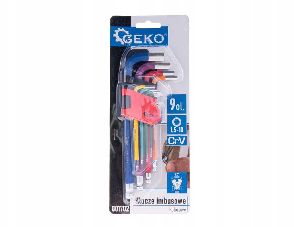 Geko Šešiabriauniai raktai spalvoti 1,5-10mm 9 vnt. CrV (6/48)