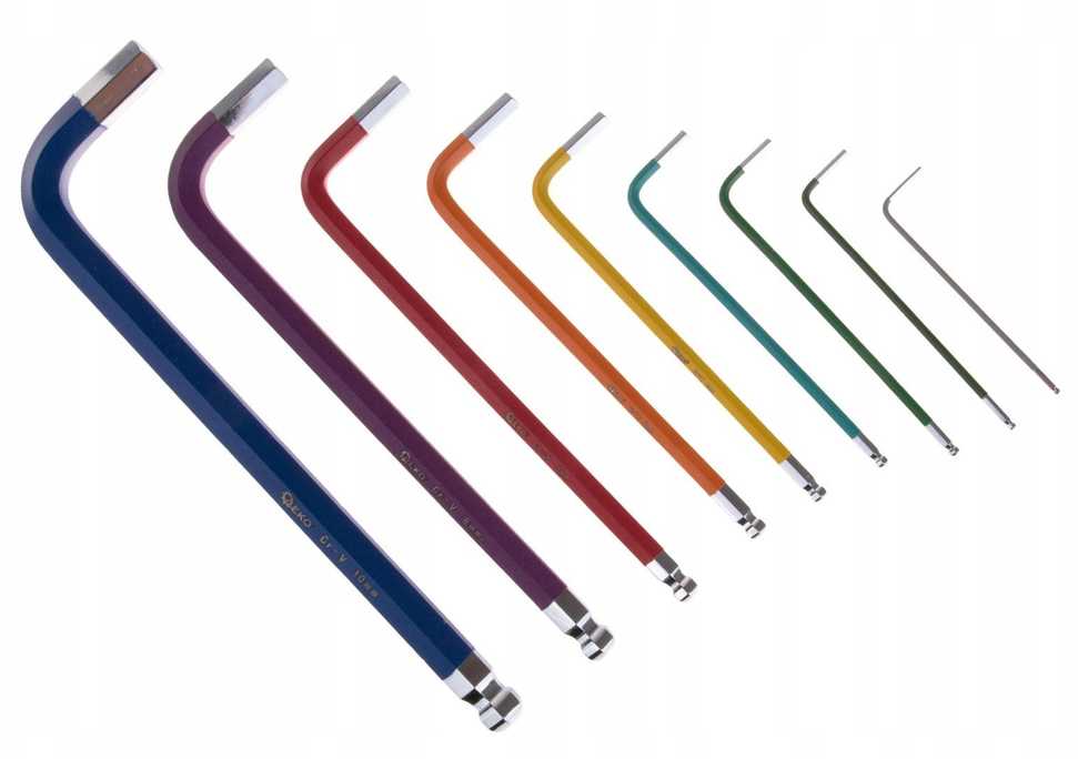 Geko Šešiabriauniai raktai spalvoti 1,5-10mm 9 vnt. CrV (6/48)