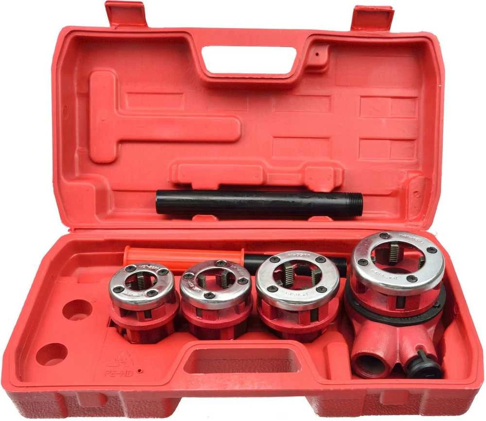 Santechnikos vītņgriežlių komplektas Geko 1/2" - 1 1/4"