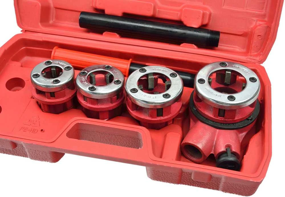Santechnikos vītņgriežlių komplektas Geko 1/2" - 1 1/4"