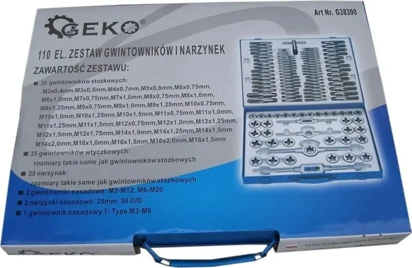Geko Štampo ir sriegiklio rinkinys (110 vnt.) G38300 GEKO