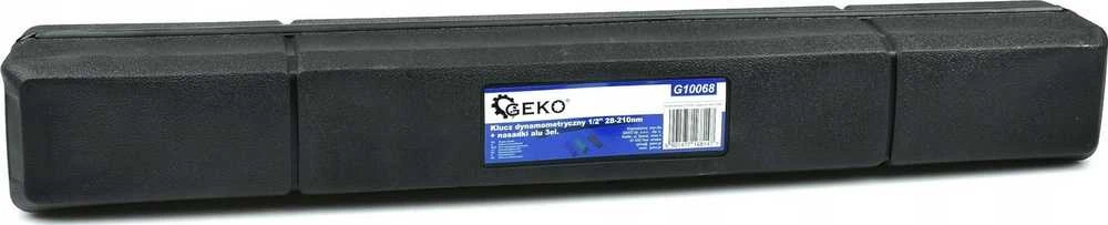 Geko dinamometrinis raktas 1/2'' 28-210 nm + aliuminio antgaliai 3 vnt. Juodas HD (10)