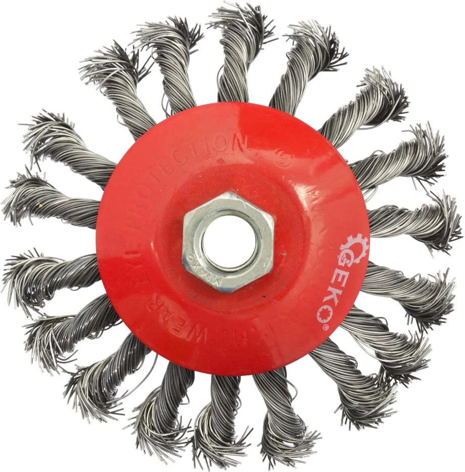 Geko Szczotka druciana boczna pleciona 115mm M14 (G00606)