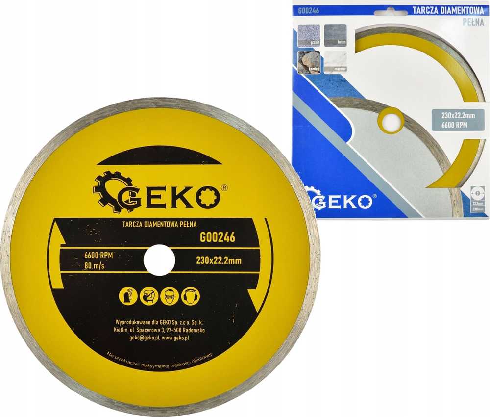 Geko Tarcza diam. 230mmx22,23 Pełna (25)