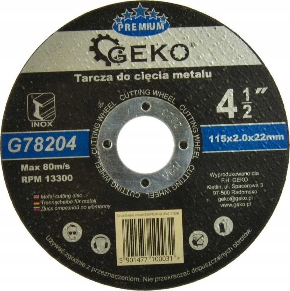 Geko PREMIUM 115x2 nerūdijančio plieno metalo pjovimo diskas (25/200)