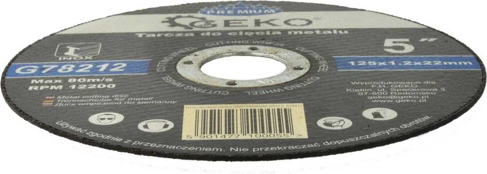 Geko tarcza do cięcia metalu Premium 125x1,2 Inox (G78212)