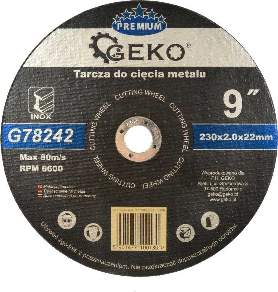 Geko tarcza do cięcia metalu Premium 230x2 Inox (G78242)