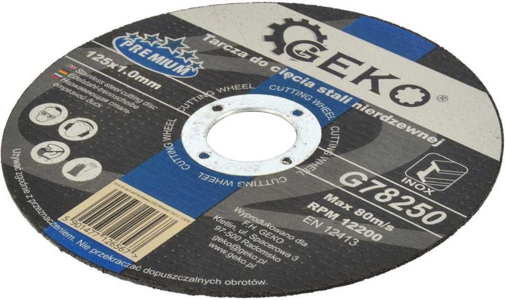 Geko tarcza do cięcia stali nierdzewnej PREMIUM 125x1.0 (G78250)