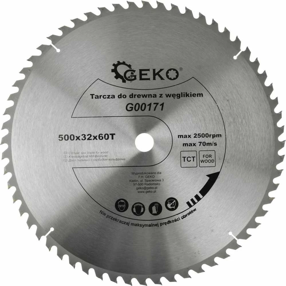 Geko DISKINIS Pjūklas 500x32mm 60 DANTŲ WIDIA