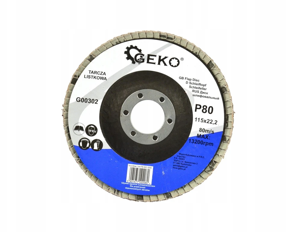 Geko Diskinis pjūklelis 115mm P80 GEKO (10/25/200)
