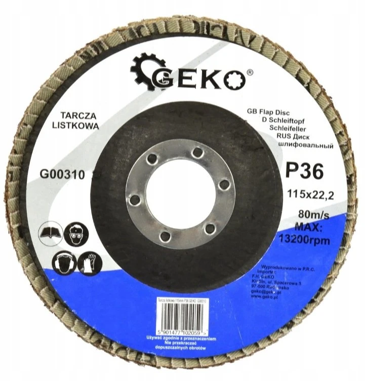 Geko Diskinis pjūklelis 115mm P80 GEKO (10/25/200)