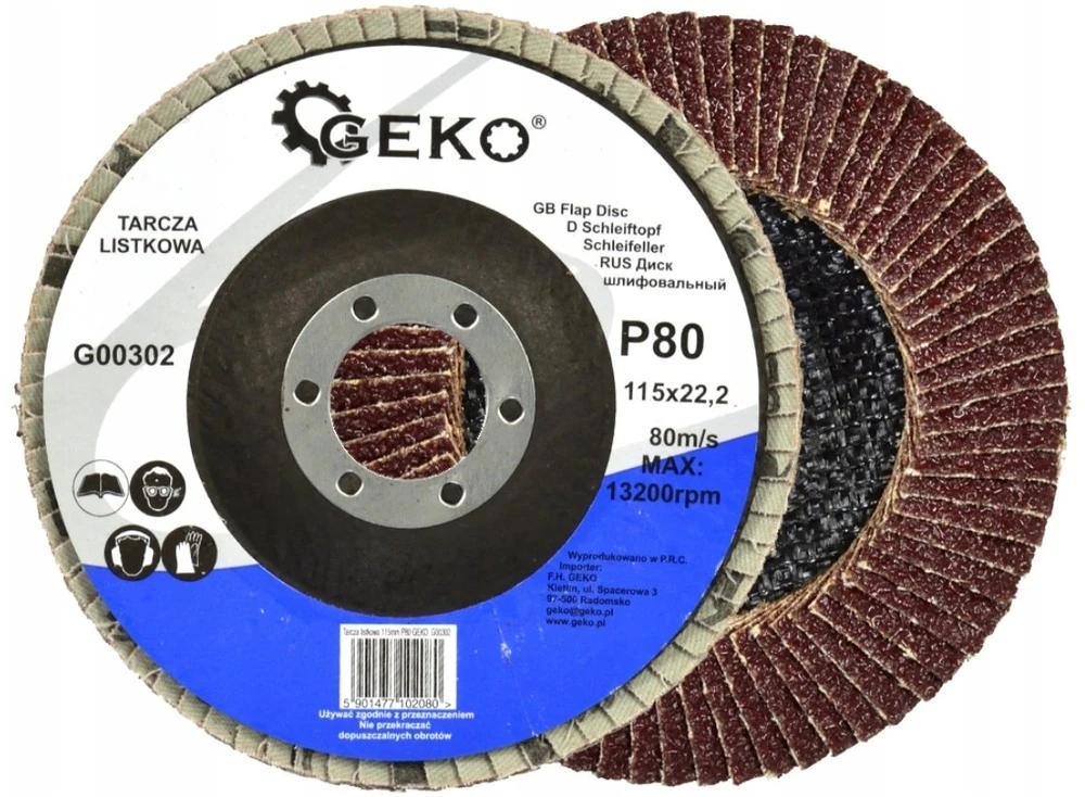 Geko Diskinis pjūklelis 115mm P80 GEKO (10/25/200)