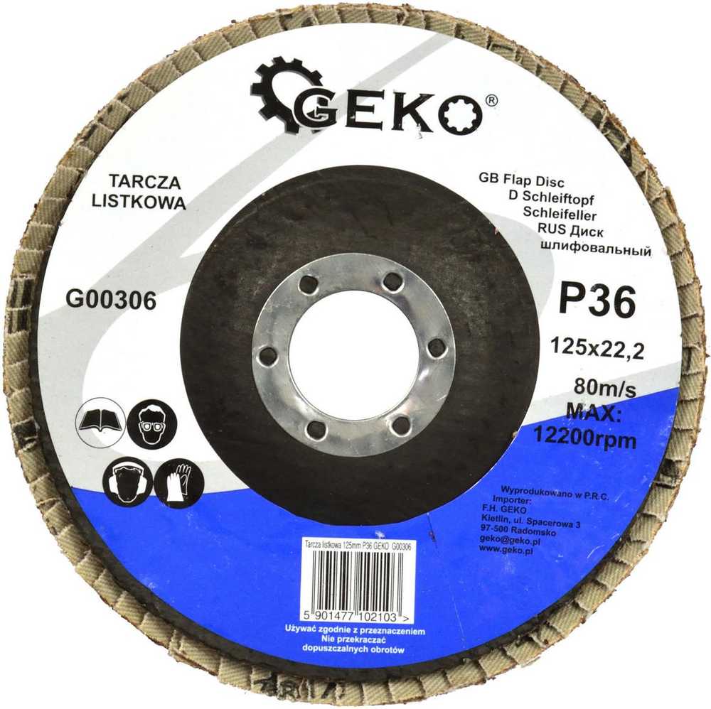 Geko Tarcza listkowa 125mm P36 (10/200)