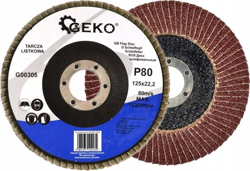 Geko Tarcza listkowa 125mm P80 (10/200)