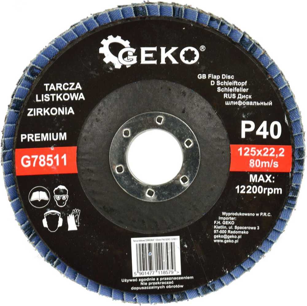 Geko Flap diskas ''CYRKON'' 125 mm P40 GEKO PREMIUM (10/200)