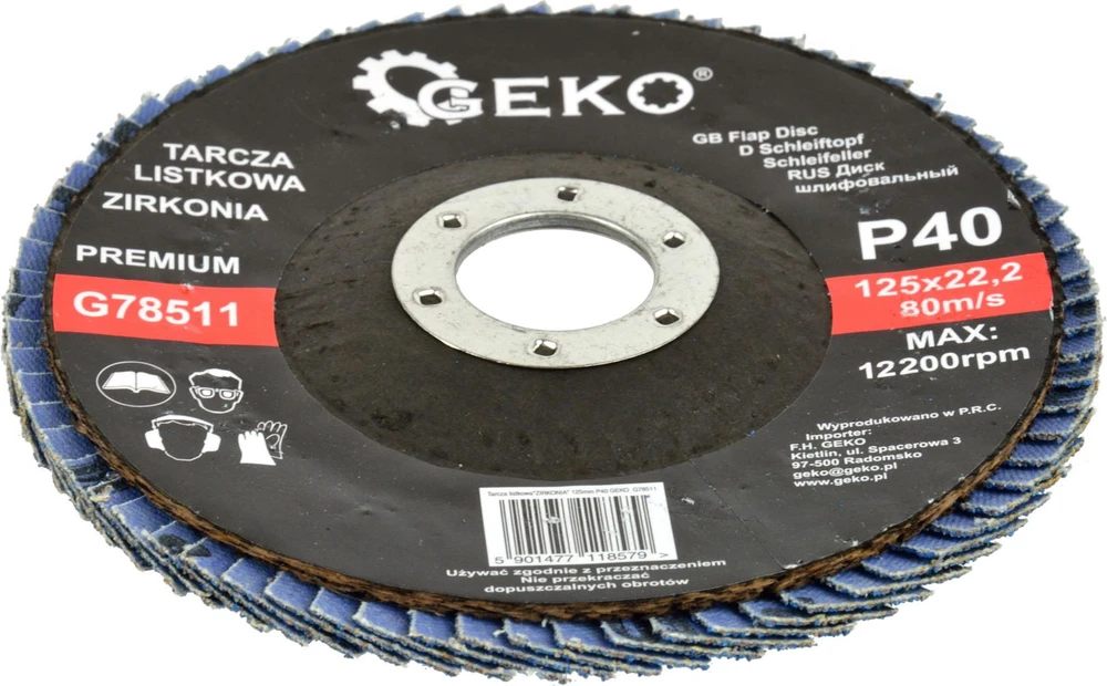 Geko Flap diskas ''CYRKON'' 125 mm P40 GEKO PREMIUM (10/200)