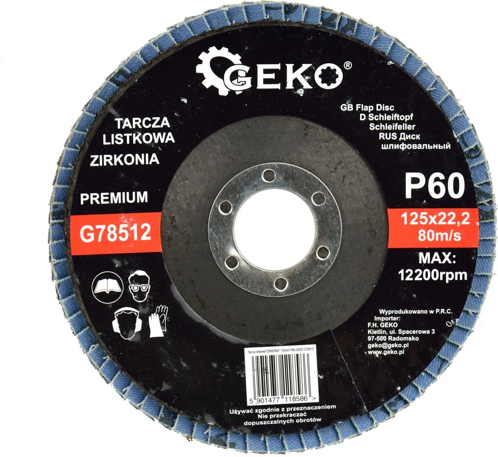 Geko Flap diskas ''CYRKON'' 125 mm P60 GEKO PREMIUM (10/200)