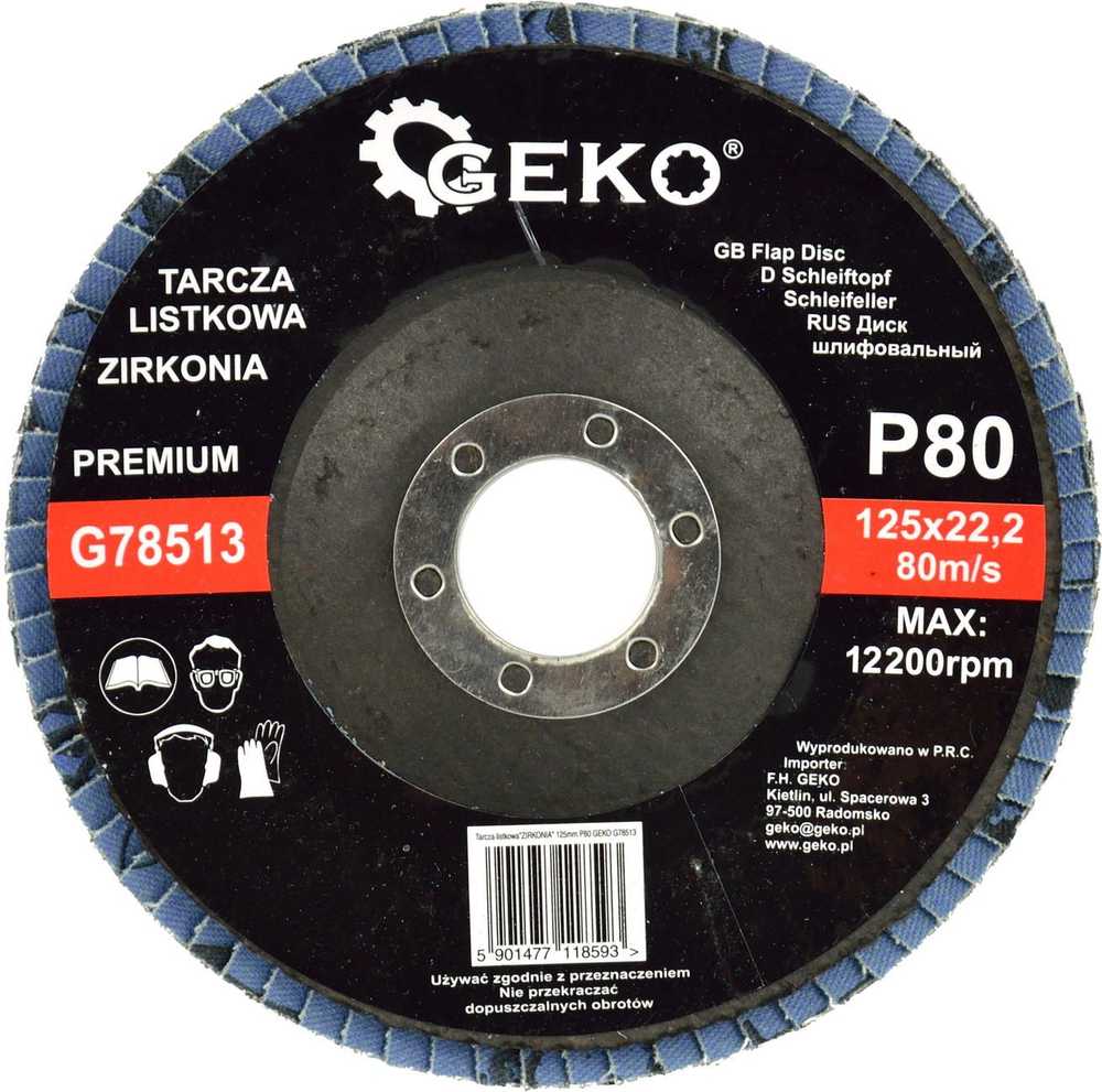Geko atvartas diskas ''CYRKON'' 125mm P80 (G78513)