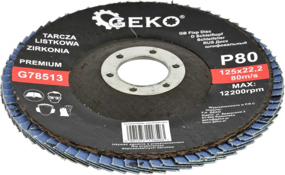 Geko atvartas diskas ''CYRKON'' 125mm P80 (G78513)