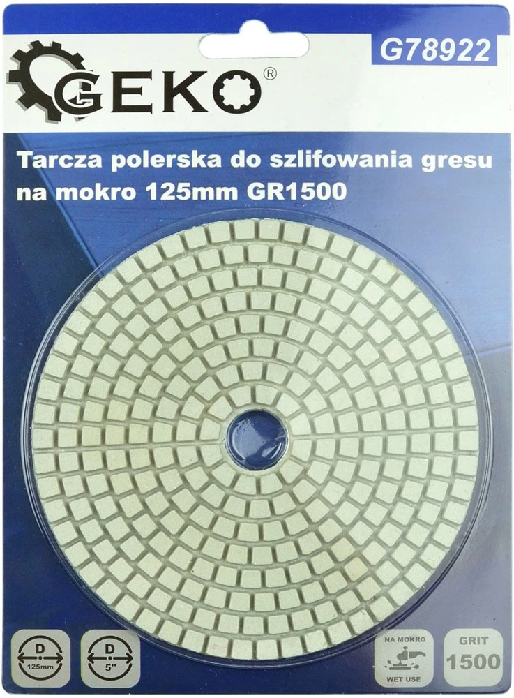 Geko Deimantinis diskas šlapiam poliravimui 125mm, 1500