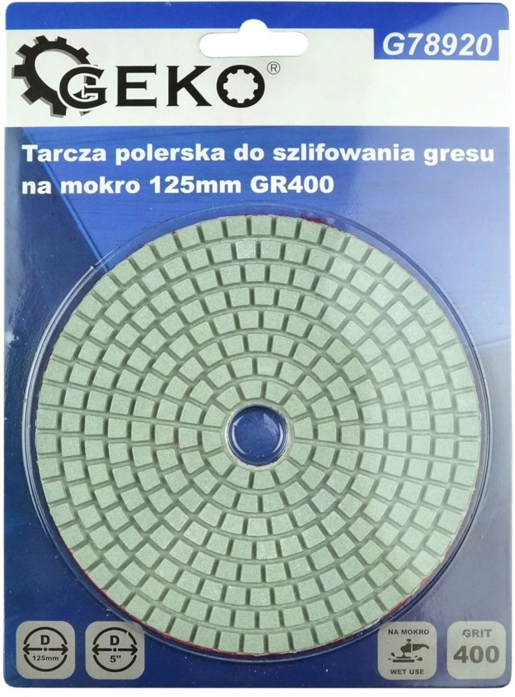 Geko poliravimo diskas, skirtas šlapiam akmens masės šlifavimui 125 mm GR400 (5/25/250)