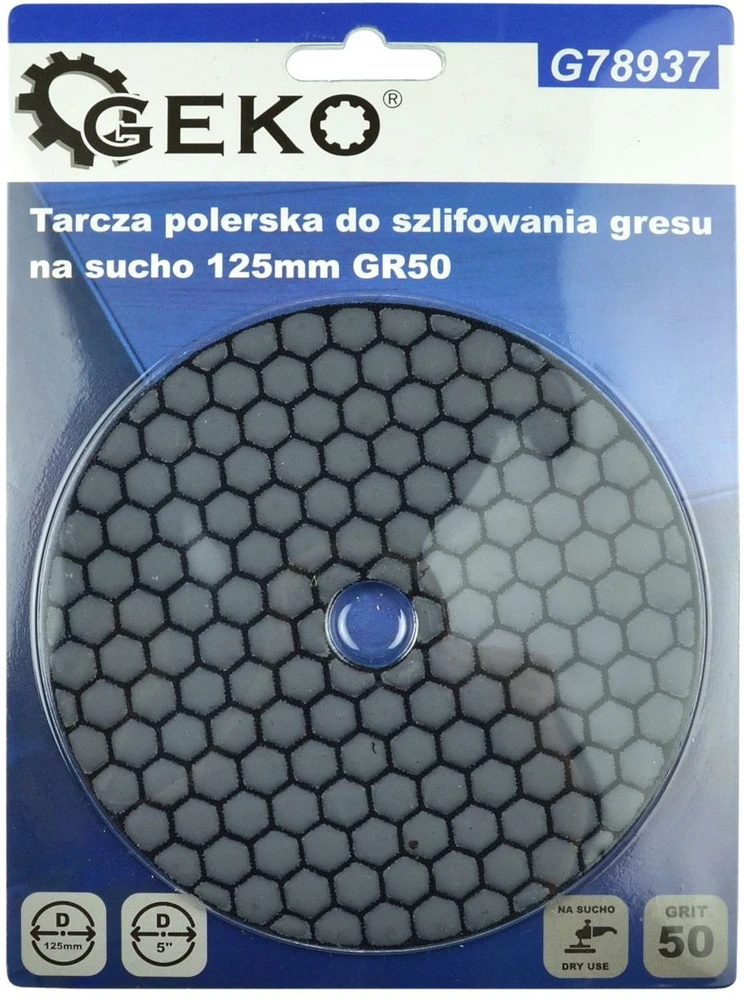 Geko Tarcza polerska do szlifowania gresu na sucho 125mm GR50 (25/250)