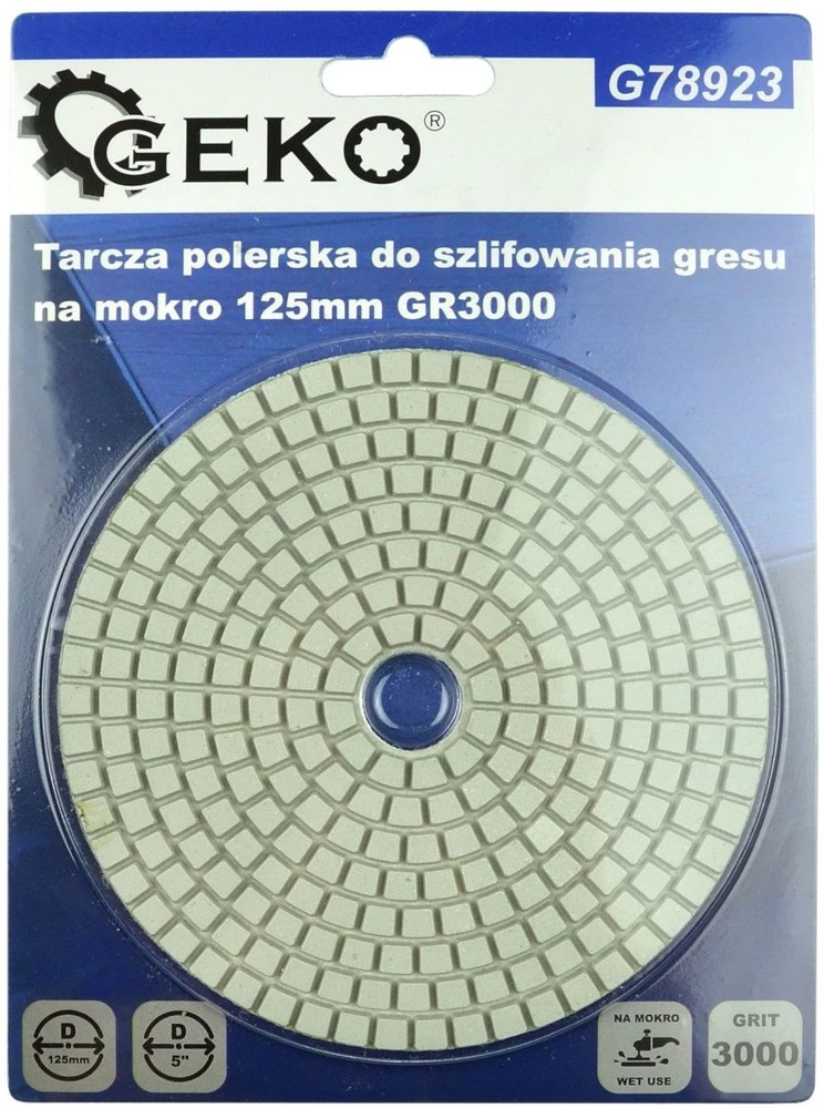 Geko Deimantinis diskas šlapiam poliravimui 125mm 3000