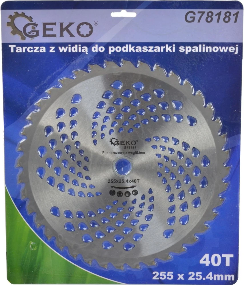 Geko Tarcza su widią do podkaszarki spalinowej 255x25,4mmx40T (50)