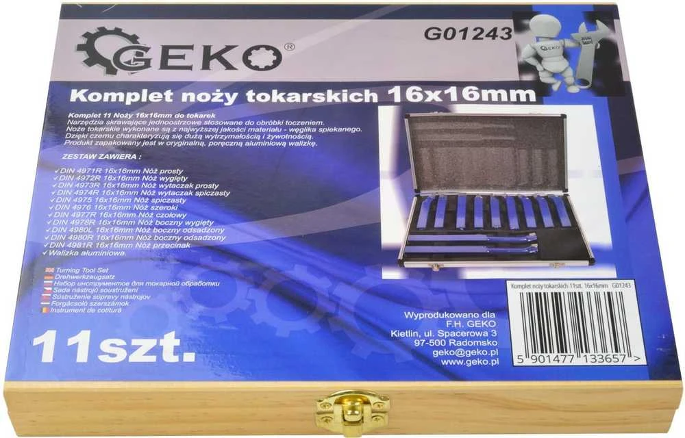 Geko tekinimo peilių rinkinys 11 vnt 16x16mm (G01243)