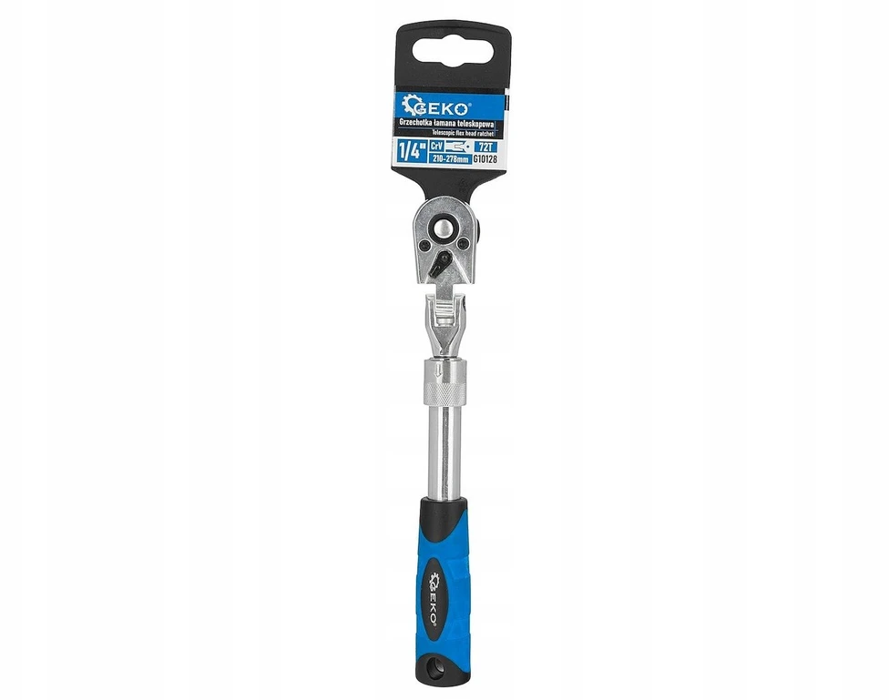 Geko Sulenkiama teleskopinė reketo rankena 1/4'' 210-278mm 72T CrV (60)