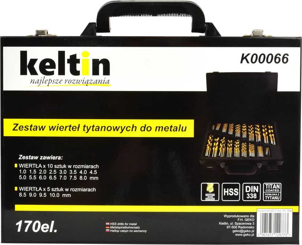 Keltin Geko titano cilindrinis grąžtas 1,5 2 7 4,5 4 5,5 5 1 3 2,5 3,5 6 10 6,5 7,5 8 8,5 9 9,5 mm rinkinys