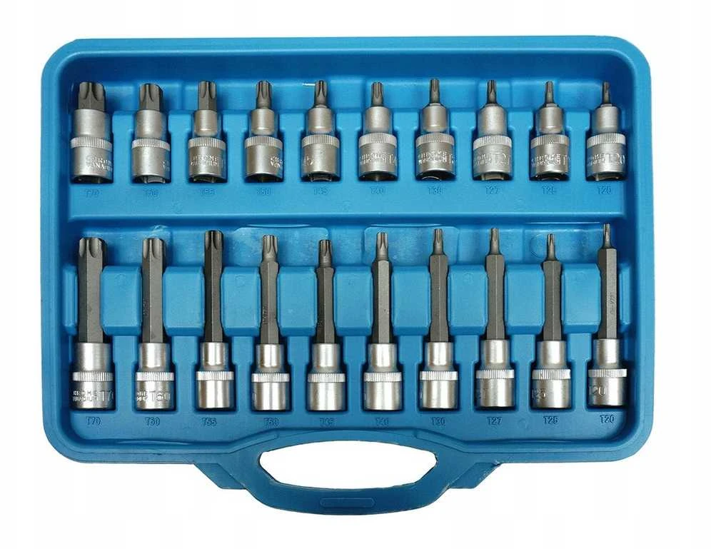 SILVER Sidabrinis Sidabrinis TORX raktų rinkinys 1/2″ prailgintas 32 vnt.