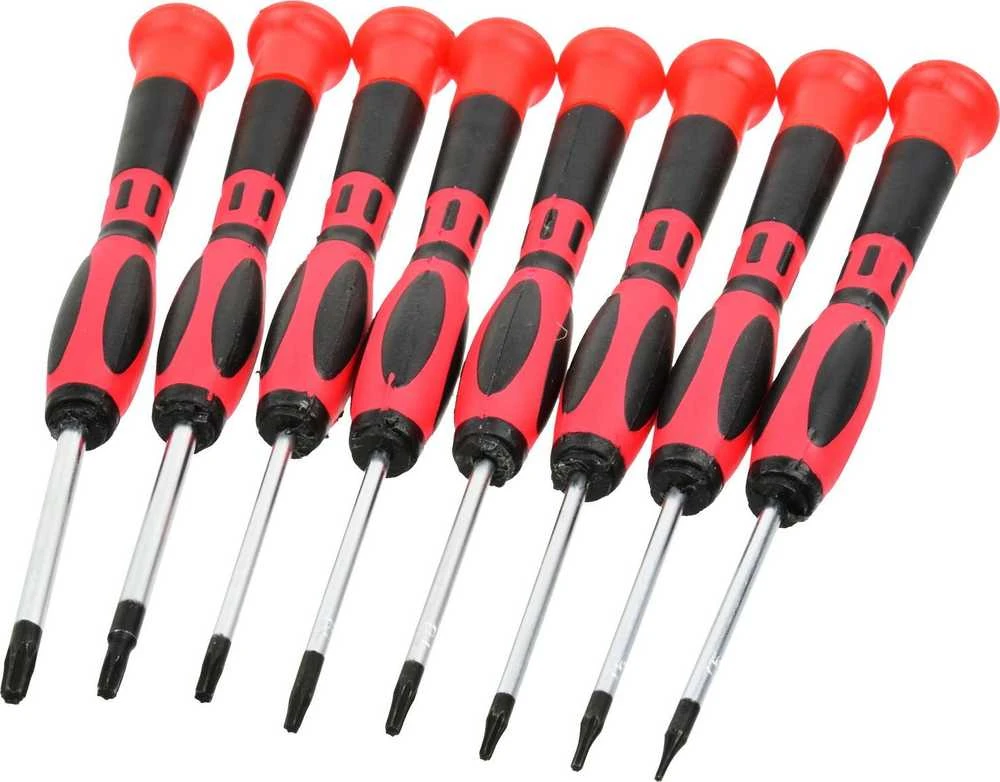 TORX atsuktuvų rinkinys 8vnt. CRV. T5; T6; T7; T8; T9; T10; T15; T20 GEKO G30632